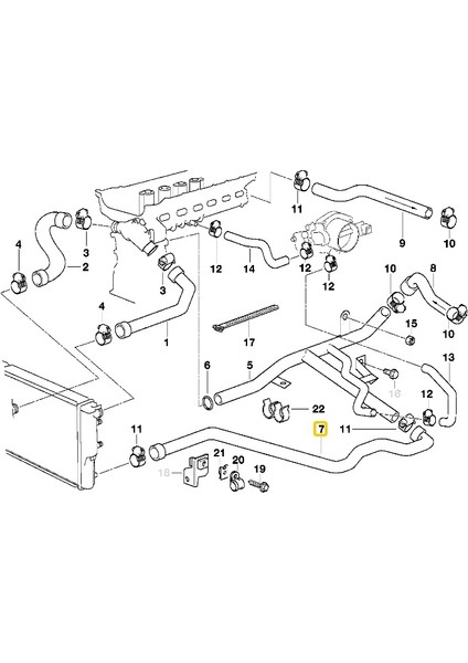 Bmw Uyumlu E39 M52 Motor Radyatör Geri Dönüş Hortumu 11531744053 fiyatları
