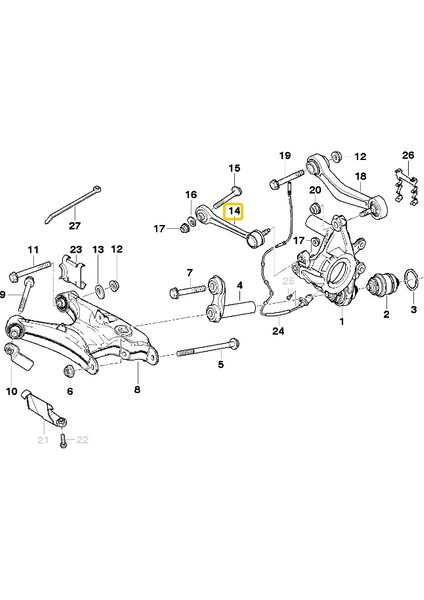Bmw E38 ve E39 Uyumlu Frow Arka Salıncak 33326768791