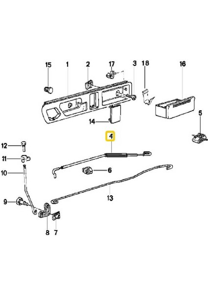 Bmw E34 Uyumlu Sağ Arka Kapı Teli 09.1991 - Oem No 51228148622