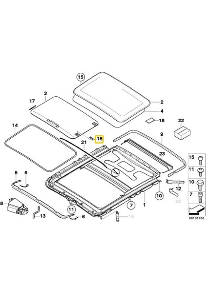Bmw E46 Uyumlu Sunroof Bakaliti Sol Oem No 54137134516 fiyatları