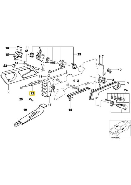 Bmw E34 Uyumlu Sağ Ön Kapı Teli 09.1991 - Oem No 51218148620