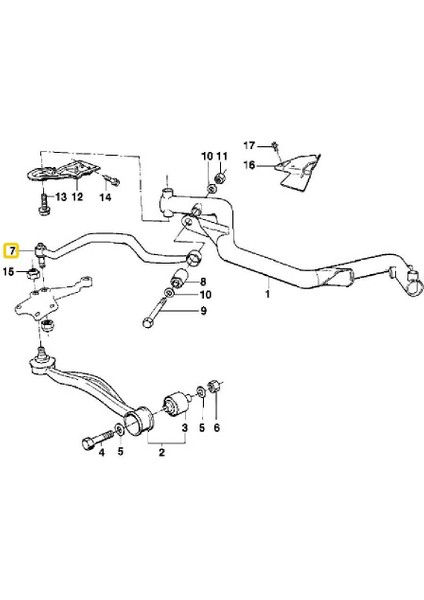 Bmw E34 Uyumlu Frow Rotilli Kol Üst Sağ 31121141098