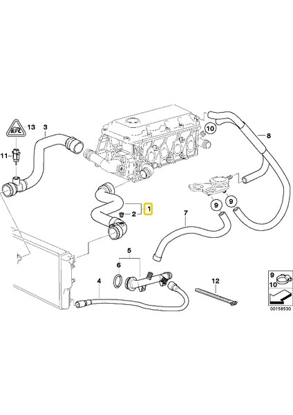 Bmw E46 Uyumlu M43 Motor Radyatör Üst Hortumu 11531436407 indirimleri