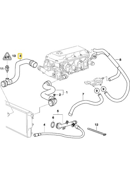 Bmw E46 Uyumlu M43 Motor Rapro Radyatör Alt Hortumu 11531436409 modelleri