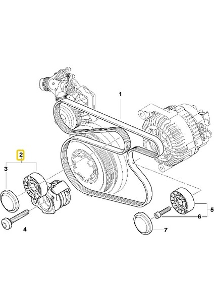 Bmw E87 Uyumlu ve E90 M47N2 ve M57N2 Motor V Kayış Gergisi 11287790447
