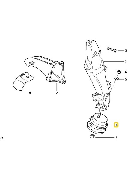 Bmw Uyumlu E36 4 Silindir Corteco Motor Takozu 11811141377 fiyatları