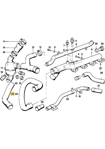 Bmw Uyumlu E30 320IS ve M3 S14 Motor Radyatör Alt Hortumu 11531309668