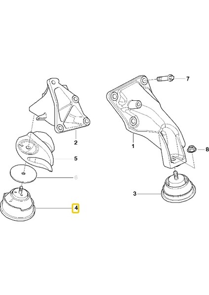 Bmw Uyumlu E46 ve Z4 Corteco Sağ Motor Takozu 22116779972 ve 22116771360 modelleri