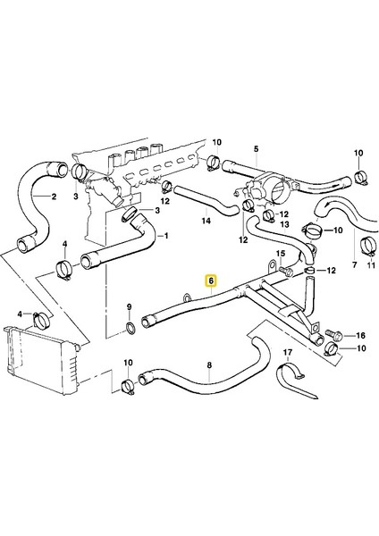 Bmw Uyumlu E36 E38 E39 ve Z3 M52 Motor Kalörifer Borusu 11531433059