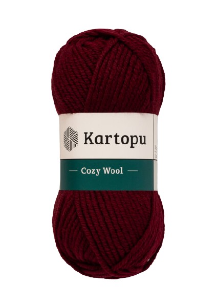 5'li Paket Cozy Wool K1116 Koyu Bordo %25 Yün Örgü İpi
