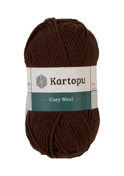 5'li Paket Cozy Wool K890 Koyu Kahverengi %25 Yün Örgü İpi