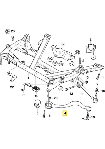 Bmw Uyumlu E39 ve Z8 Frow Sağ Üst Salıncak Kolu 31121141718