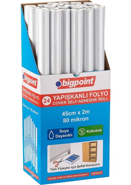 Yapışkanlı Şeffaf Rulo 2 Metre 24'lü Stand fiyatları