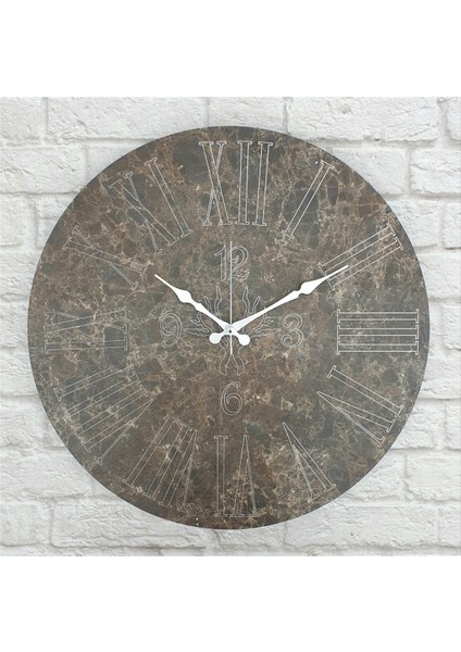 Mermer Desenli ,beyaz Çizgi Rakamlı Duvar Saati Çap 50 cm fiyatları