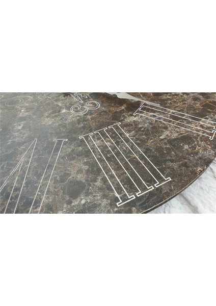 Mermer Desenli ,beyaz Çizgi Rakamlı Duvar Saati Çap 50 cm indirimleri