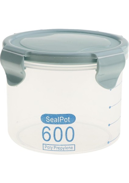 Tahıl Konteyner Depolama Plastik Gıda Depolama Tahıl Dispenseri Mavi 600ML