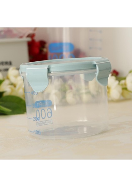 Tahıl Konteyner Depolama Plastik Gıda Depolama Tahıl Dispenseri Mavi 600ML