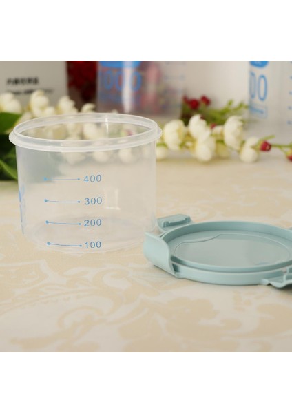 Tahıl Konteyner Depolama Plastik Gıda Depolama Tahıl Dispenseri Mavi 600ML