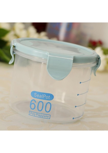 Tahıl Konteyner Depolama Plastik Gıda Depolama Tahıl Dispenseri Mavi 600ML