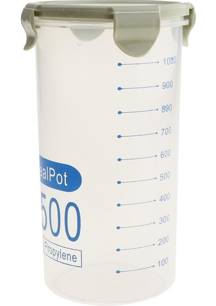 Tahıl Konteyner Depolama Konteynerleri Gıda Tahıl Dispenseri Yeşil 1500ML