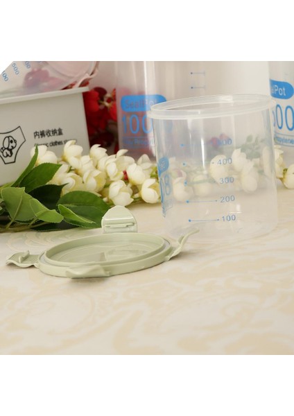 Tahıl Konteyner Depolama Plastik Gıda Depolama Tahıl Dispenseri Yeşil 800ML