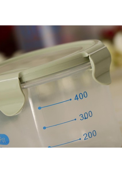 Tahıl Konteyner Depolama Plastik Gıda Depolama Tahıl Dispenseri Yeşil 600ML