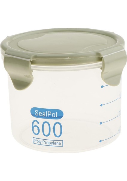 Tahıl Konteyner Depolama Plastik Gıda Depolama Tahıl Dispenseri Yeşil 600ML