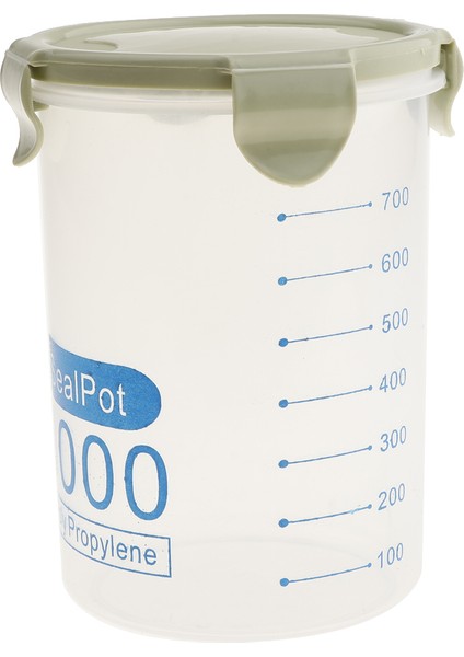 Tahıl Konteyner Depolama Plastik Gıda Depolama Tahıl Dispenseri Yeşil 1000ML