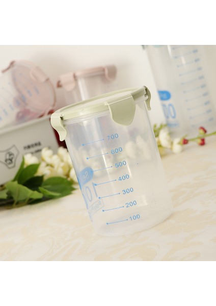Tahıl Konteyner Depolama Plastik Gıda Depolama Tahıl Dispenseri Yeşil 1000ML