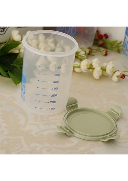 Tahıl Konteyner Depolama Plastik Gıda Depolama Tahıl Dispenseri Yeşil 1000ML
