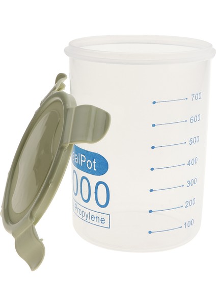 Tahıl Konteyner Depolama Plastik Gıda Depolama Tahıl Dispenseri Yeşil 1000ML