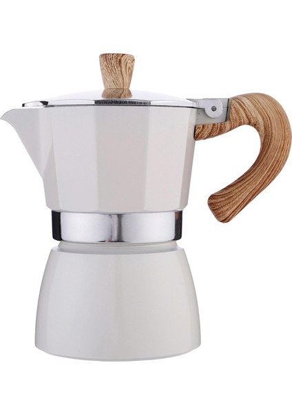 Klasik Stovetop Espresso Maker Espresso Kupası Moka Pot White 150ML