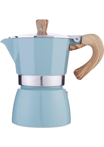 Klasik Stovetop Espresso Maker Espresso Kupası Moka Pot Gölü Mavi 150ML(Yurt Dışından)