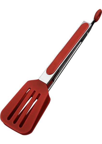 Salata Pişirme Gıda Sade Silikon Tong Paslanmaz Çelik Saplı 10.63 "27X5 cm