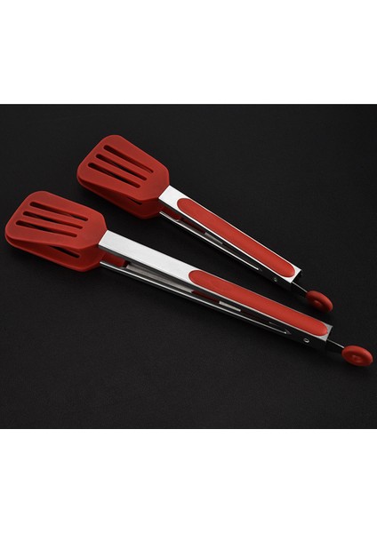 Salata Pişirme Gıda Sade Silikon Tong Paslanmaz Çelik Saplı 10.63 "27X5 cm indirimleri