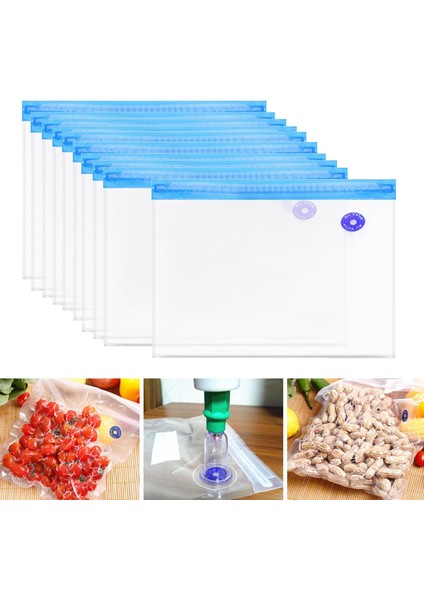 10 Adet Vakum Mühürlü Çanta Gıda Tasarrufu Saklama Yeniden Kullanılabilir 26X34 cm fiyatları