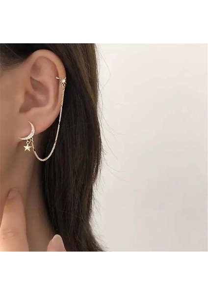 Ay Yıldız Piercing Küpe
