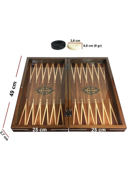 Kişiye Özel Megame Antik Ceviz Tavla Ve Satranç Takımı
