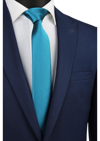 Petrol Yeşili Düz Slim Kravat SK4502 fırsatları
