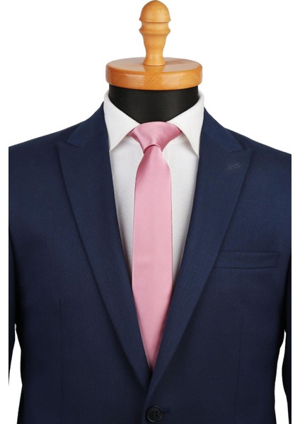 Valentine Pembe Düz Slim Saten Kravat SK4504 modelleri