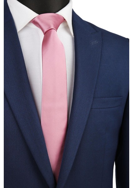 Valentine Pembe Düz Slim Saten Kravat SK4504 fırsatları
