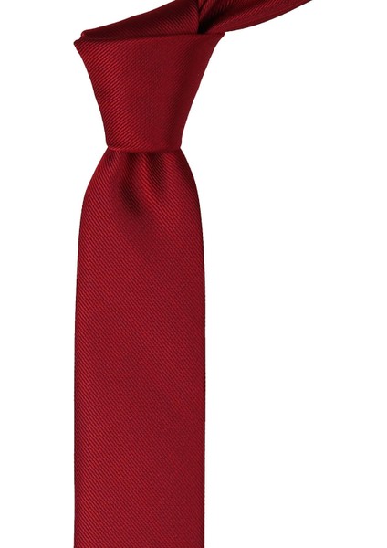 Bordo Kendinden Desen Slim Kravat SK4510