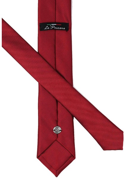 Bordo Kendinden Desen Slim Kravat SK4510