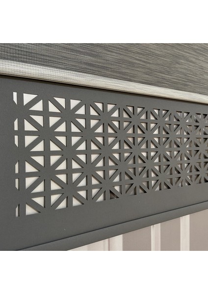 LZR1045 Çift Mekanizmalı Lazer Kesim Tül ve Stor Perde Antrasit 140 x 260 Cm.