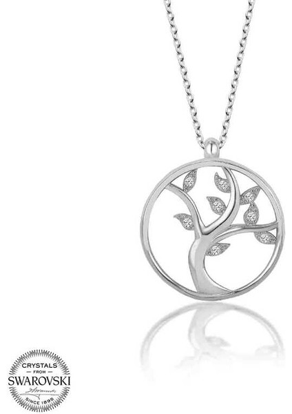 Swarovski Taşlı Gümüş Hayat Ağacı Kadın Kolye