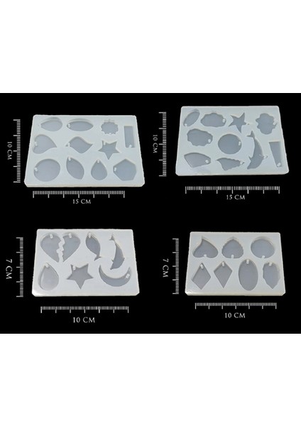 Reçine Epoksi Kalıp Çoklu Takı Kalıbı Set 4'lü