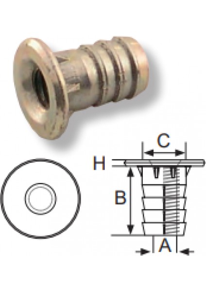 Siso M6, Ø14X14MM, Çelık Dübel Burç DR-614