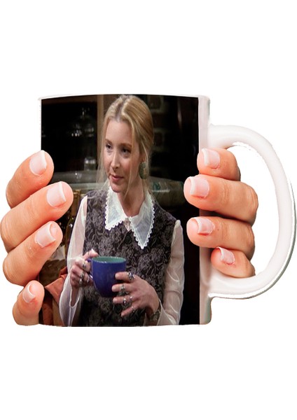 Friends Phoebe Üç Tarafı Baskılı Beyaz Porselen Kupa modelleri