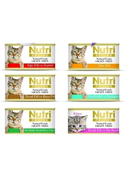 Nutri Feline Nutri Az Tahıllı Kedi Yaş Mama 6'lı