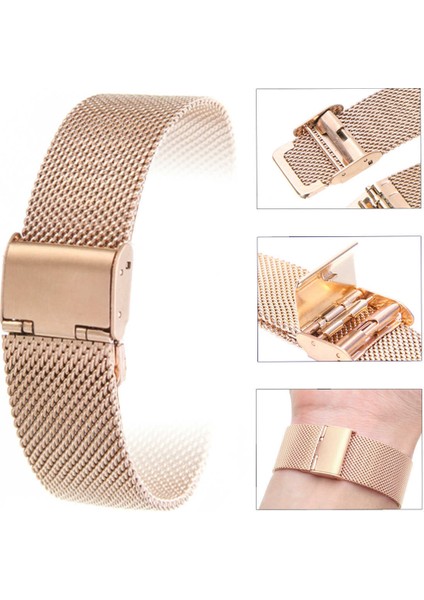 22MM Saat Kordonu Rose Bakır Hasır Kolçak Örgü Kordon